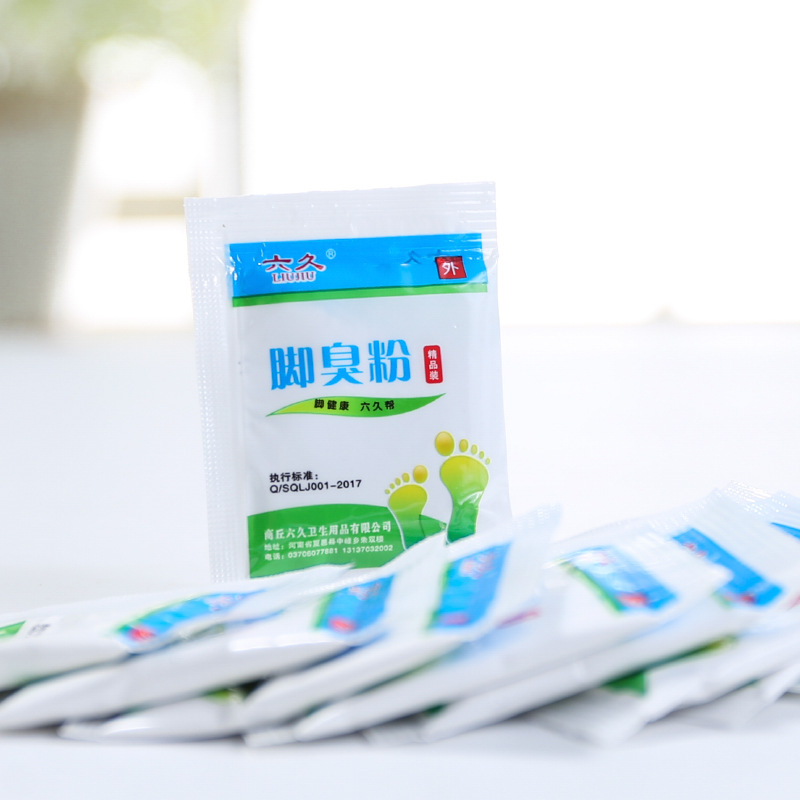 日用百货批发六久牌脚臭粉除脚臭去脚汗气泡脚粉足光粉鞋袜除臭粉