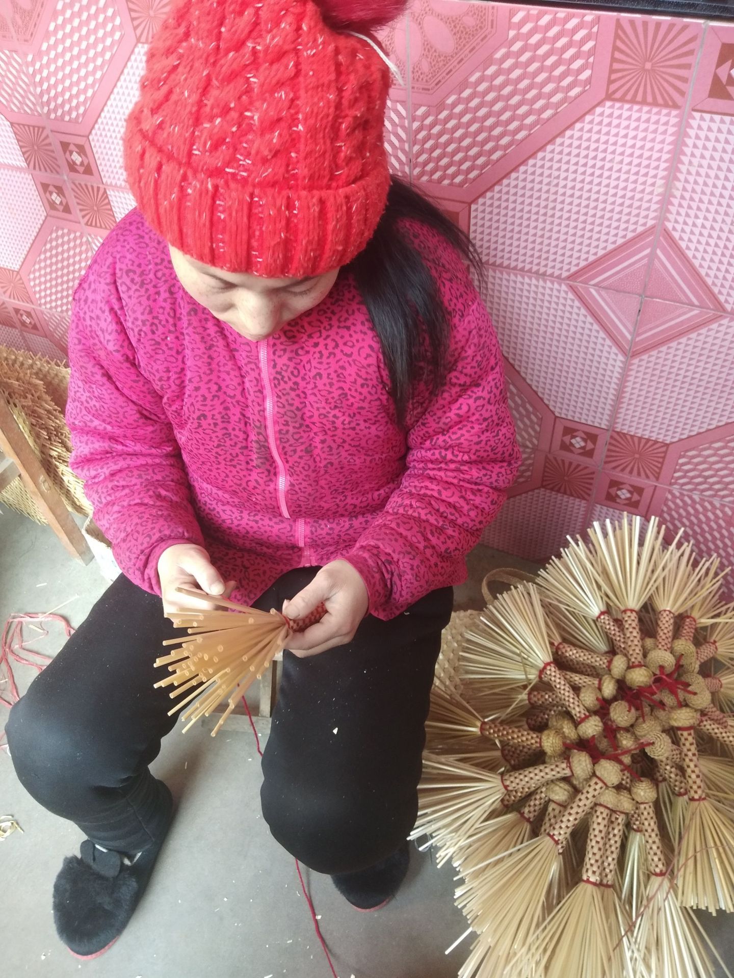 手工编织麦秆扇 手摇复古扇子 夏季老人驱蚊纳凉芭蕉扇蒲草宝宝扇