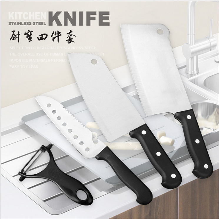 Factory Direct Sales Stainless Steel Kitchen Knife Bone Cutting Knife Replaceable Blade Knife Four-Piece Set Kitchen Knife Kit Sale Price