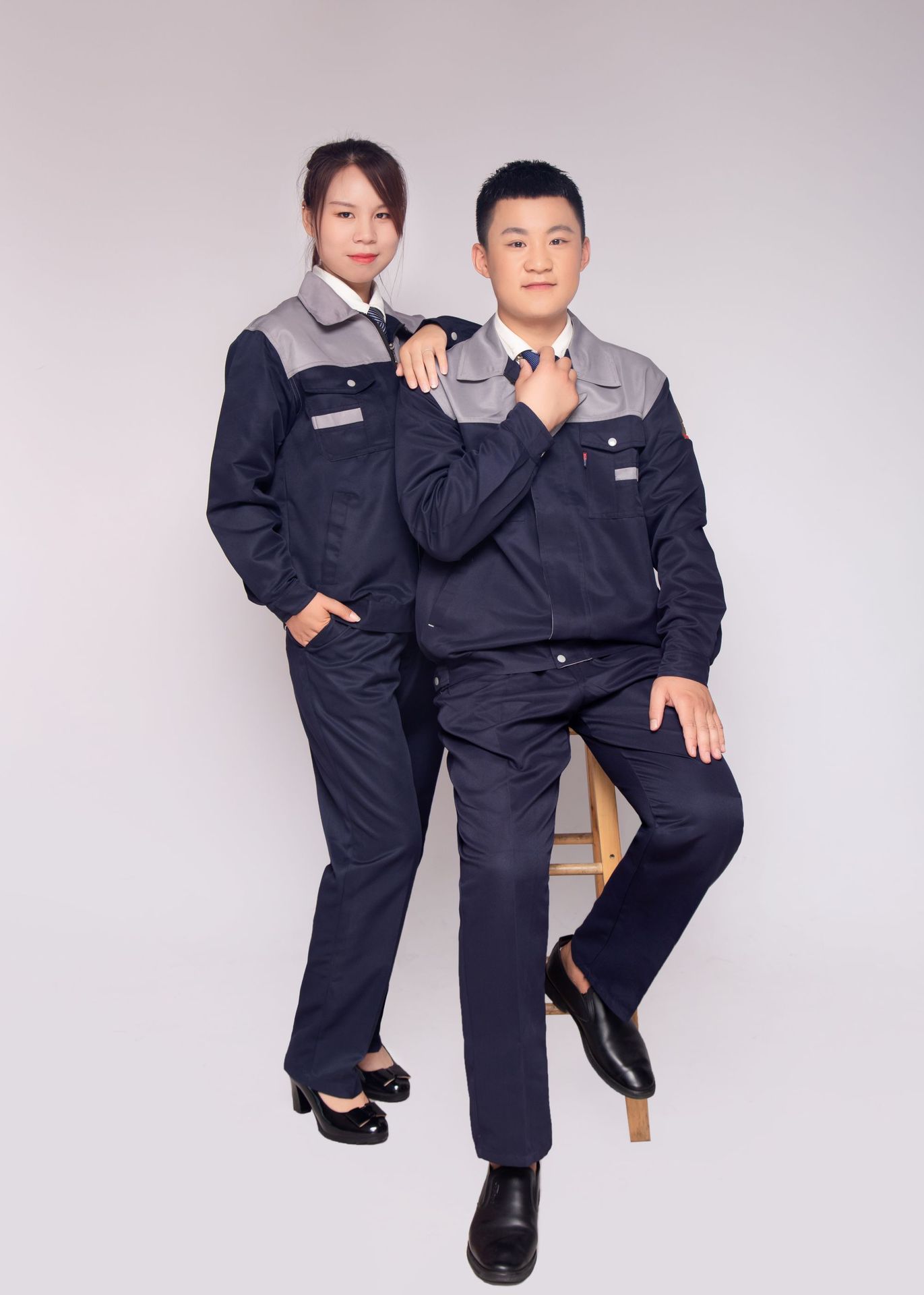 厂家直销春秋配色工作服套装劳保工作服套装批发定制工厂车间劳保