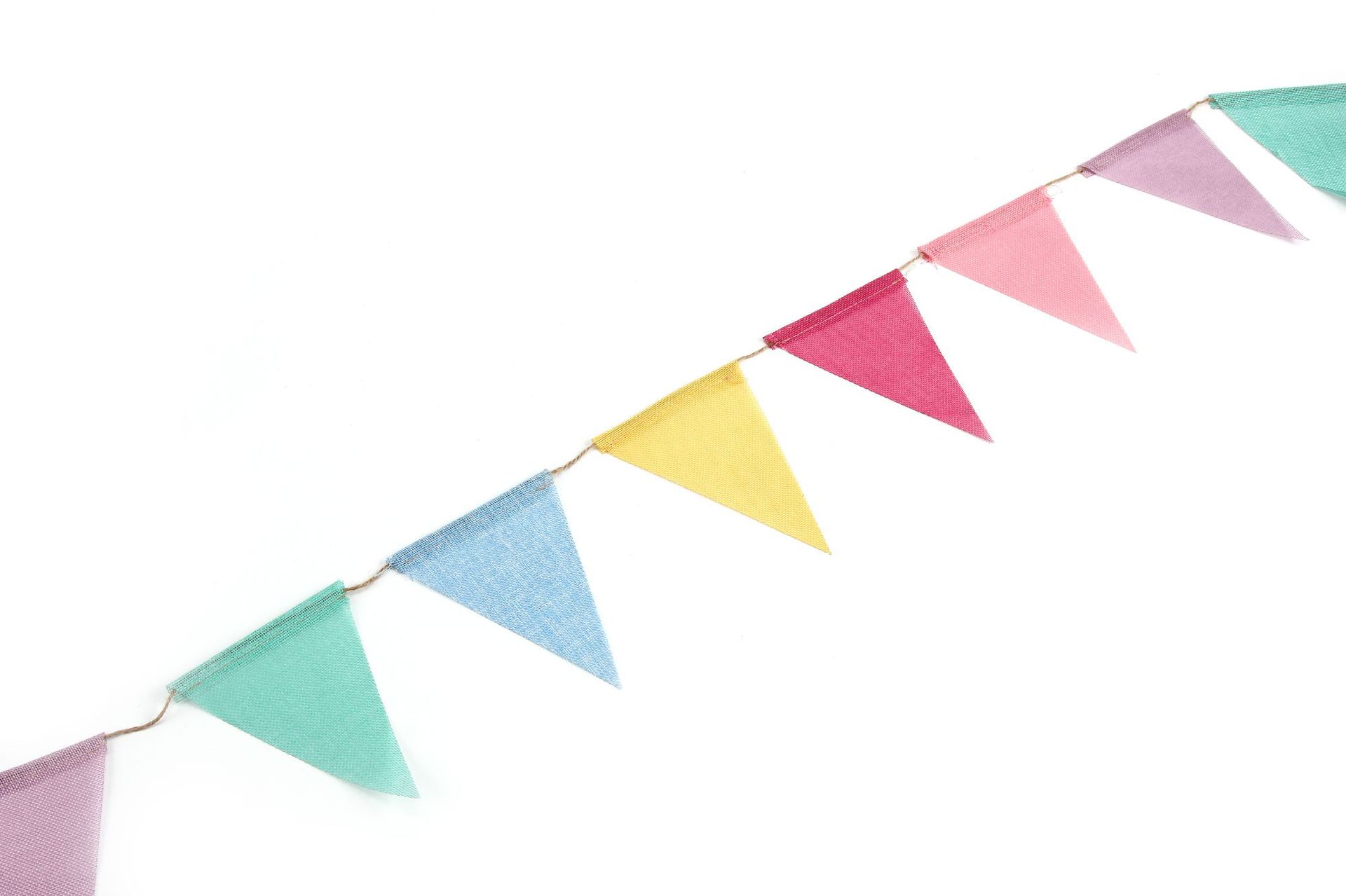 圣诞婚庆派对装饰彩色三角旗 欧式婚礼拉旗横幅婚庆彩旗 仿麻旗帜