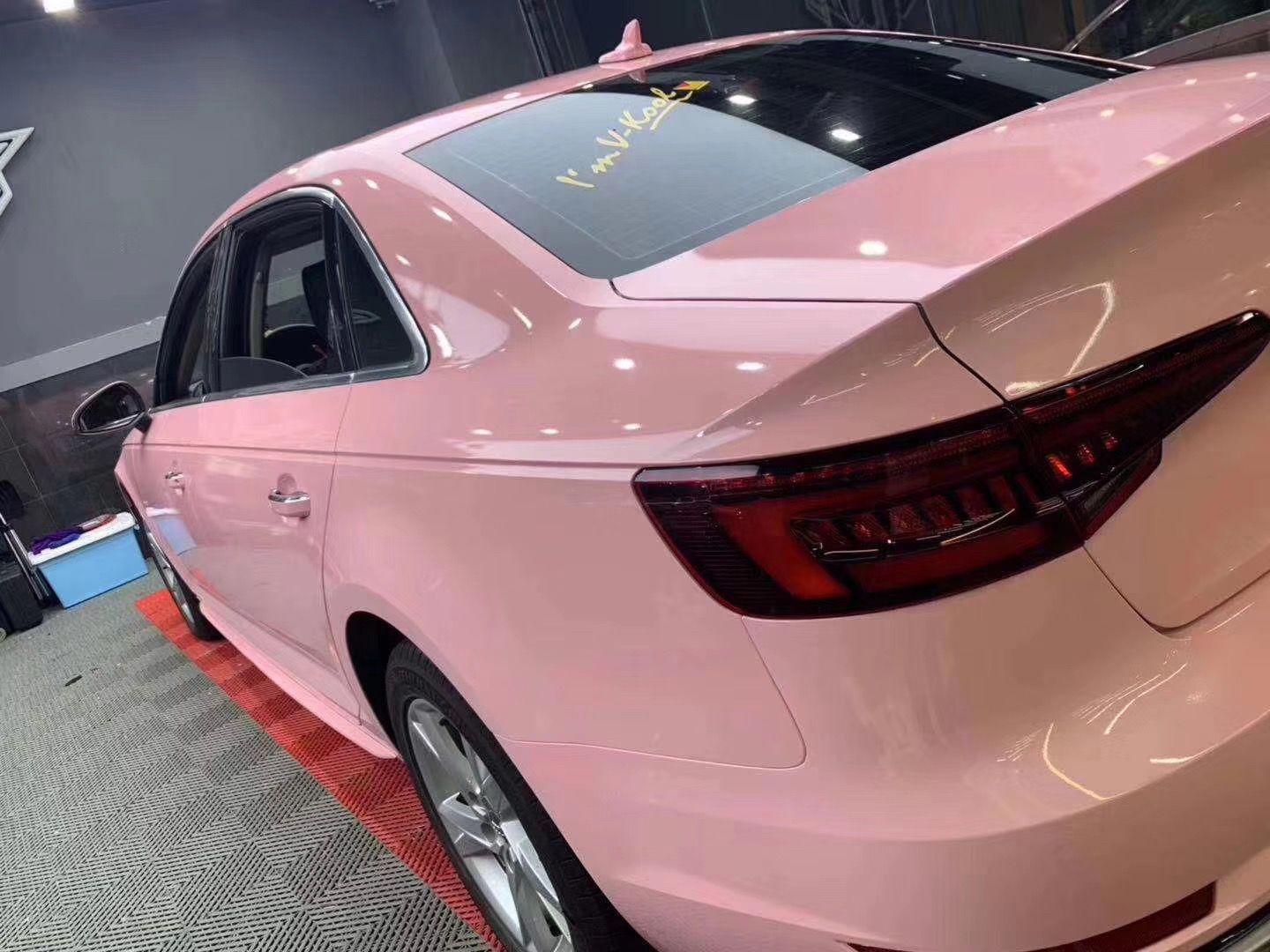 水晶亮光胭脂粉红 贝壳粉 淡粉 亮粉 水晶粉汽车车身改色膜