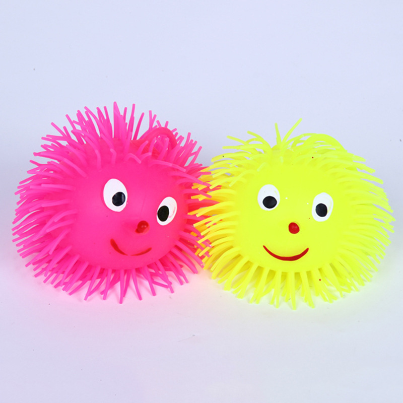 儿童玩具批发 发光弹力闪光毛毛球 刺猬毛毛球 发泄玩具球-阿里巴巴