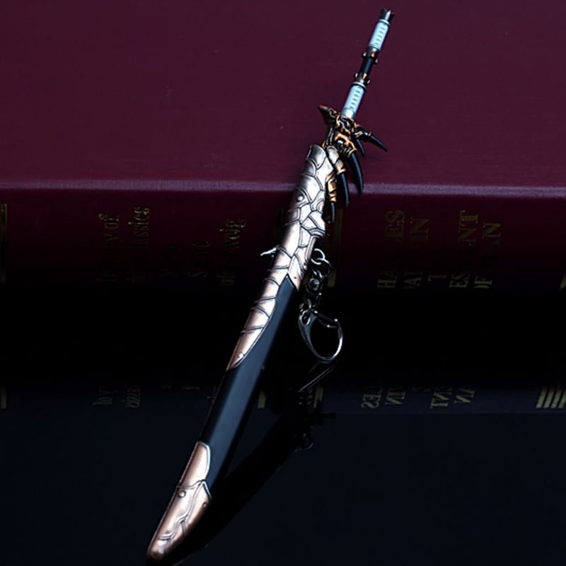 怪物猎人武器里奥雷乌斯雄火龙剑带鞘兵器模型钥匙扣手办22厘米