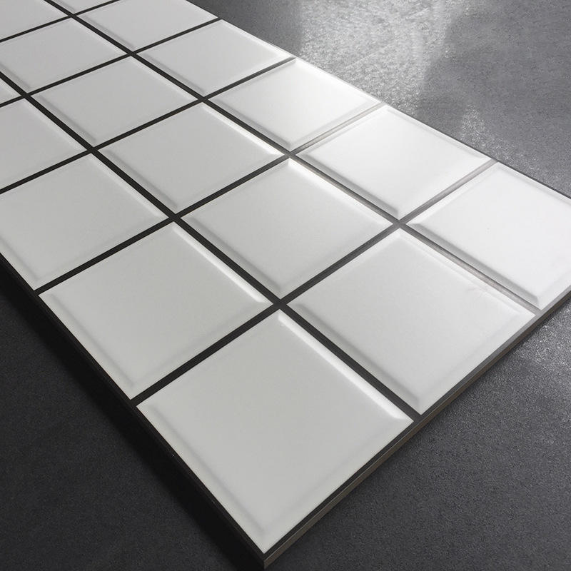北欧风格内墙瓷砖 厨房300*600白色格子面包砖餐厅亮面墙砖瓷片砖