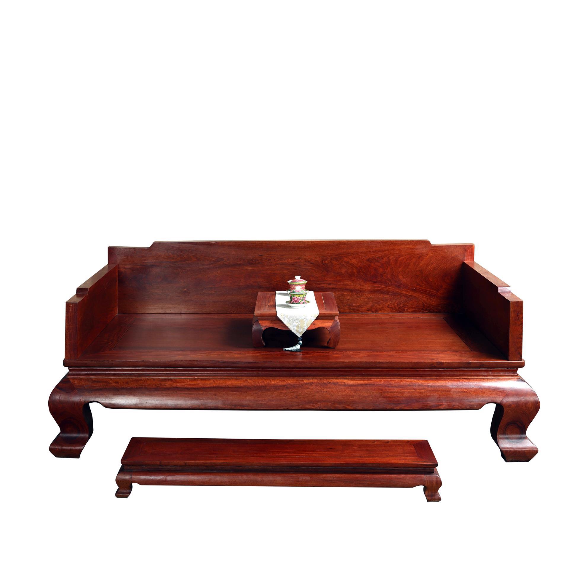 红木家具缅甸花梨木罗汉床中式仿古床榻明清古客厅床卧榻阳光房床