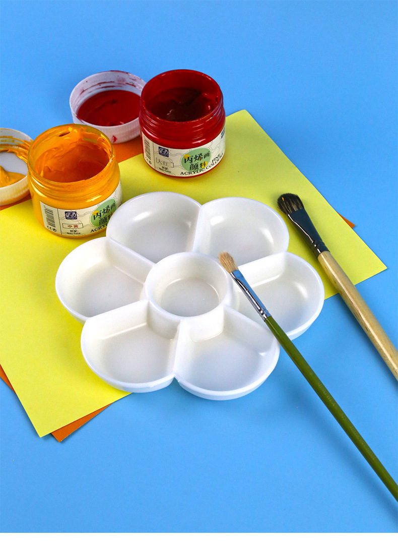 明华梅花调色盘仿陶瓷调色盒水粉水彩丙烯油画国画颜料美术调色盘