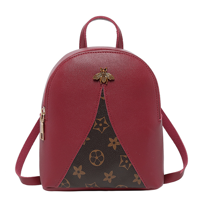 Printing Color Contrast Backpack 2022 Stitching Bee Laser Shoulder Women Hand-Carrying Crossbody Bag Personalized Mini Backpack