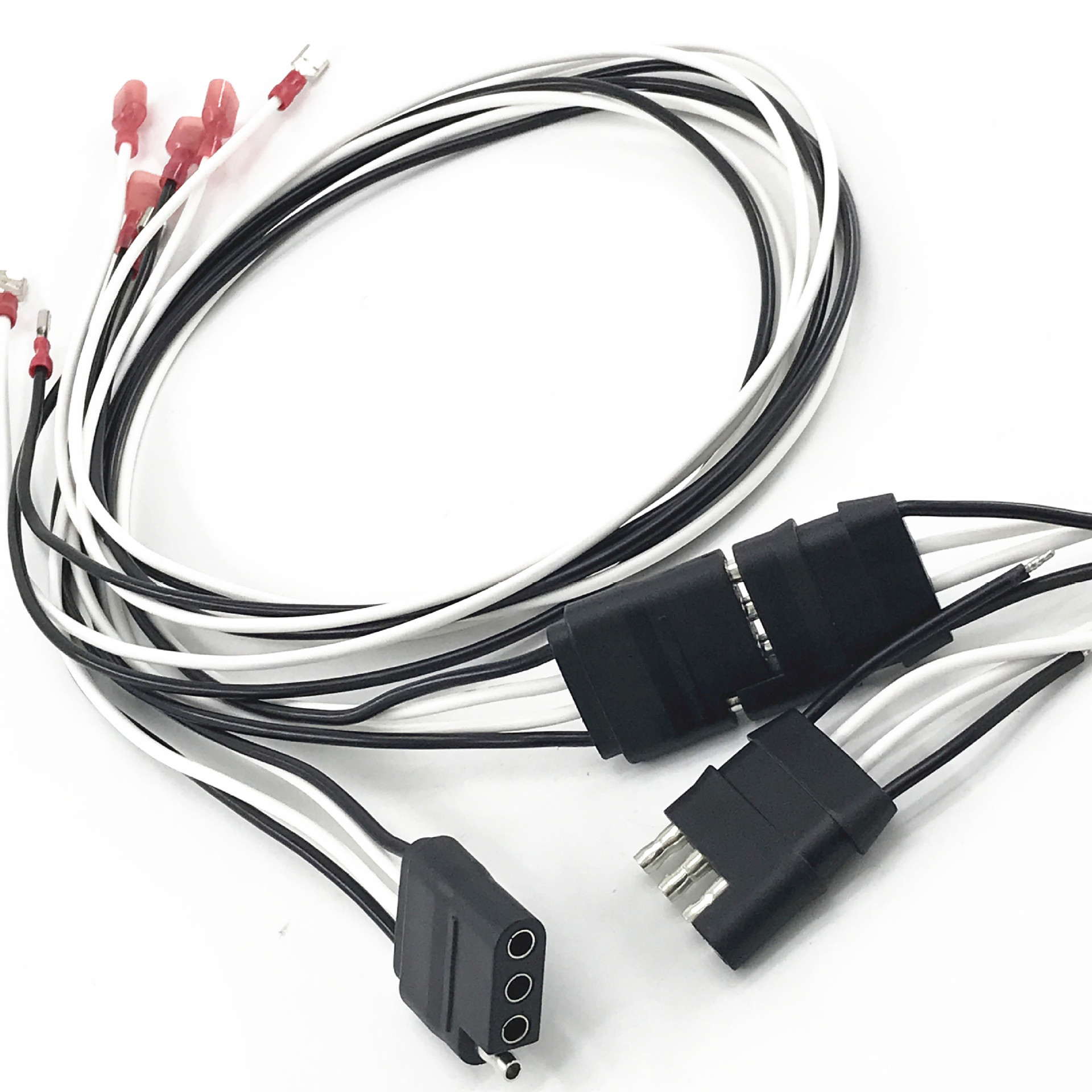 美国拖车插头美国四芯排插拖车电源线插头4芯拖车线排线拖车环