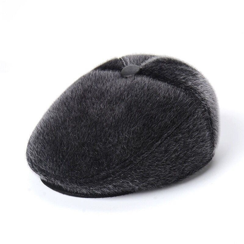 Dad Advance Hats Cold Protection Fleece Thickened Beret Winter Men's Middle-Aged and Elderly Mink-like Warm Earflaps Cap