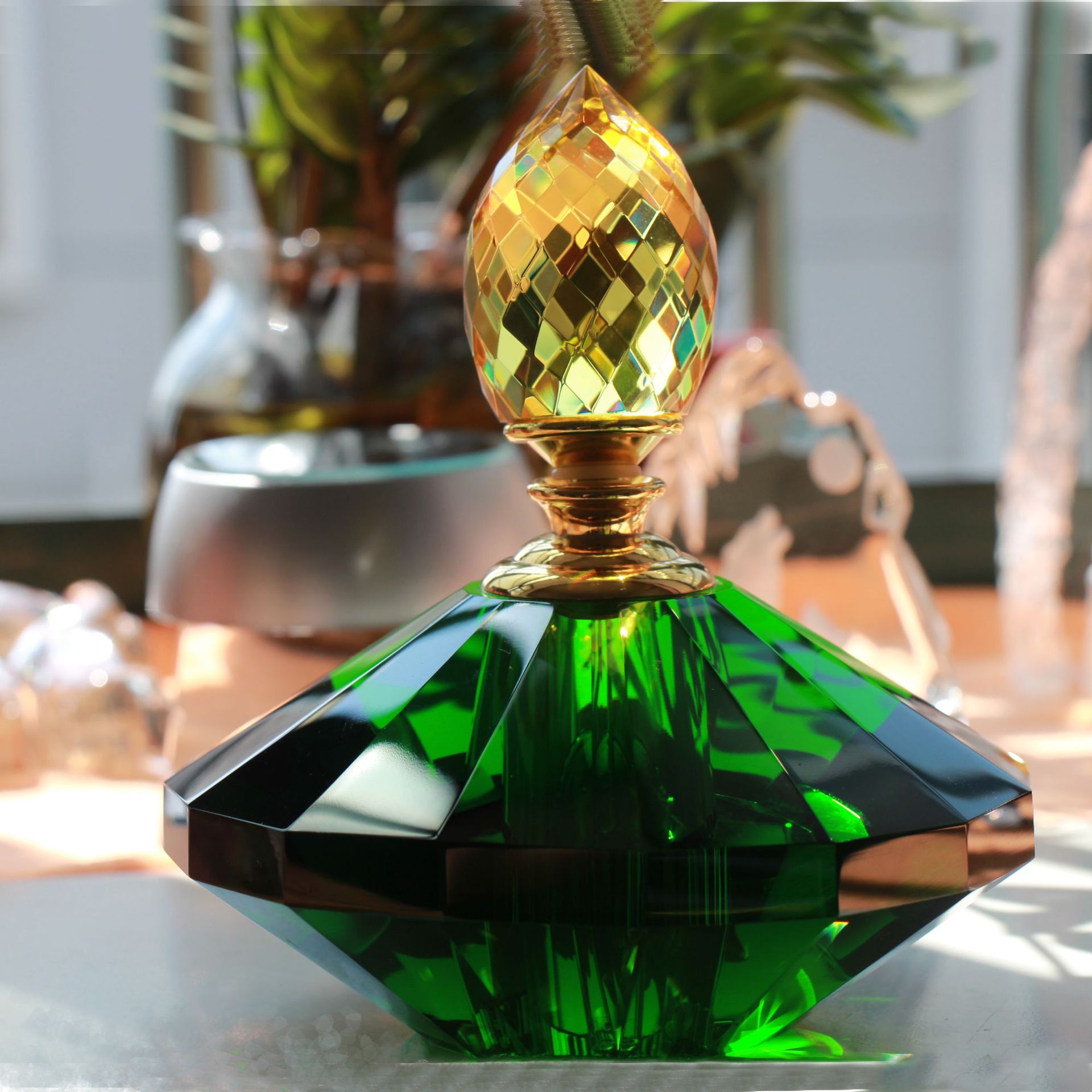 欧式香水瓶 创意时尚环保人造水晶工艺品 几何形透明礼品摆饰摆件