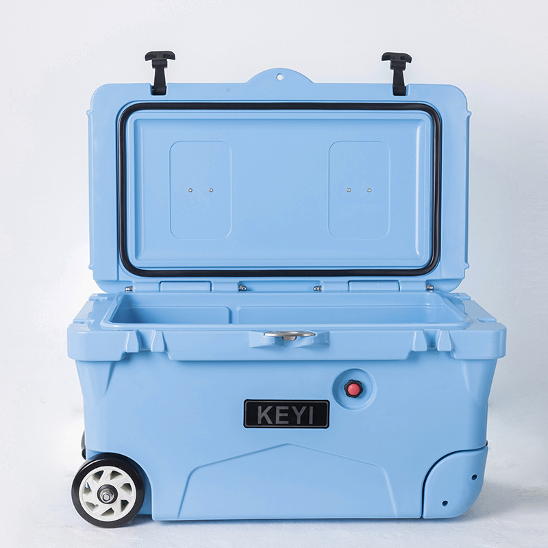 50qt保温箱钓鱼箱带气阀带轮子车载冷藏箱外卖野餐保鲜保冷用箱