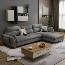 北欧布艺沙发小户型三人现代简约可拆洗客厅转角经济整装沙发组合