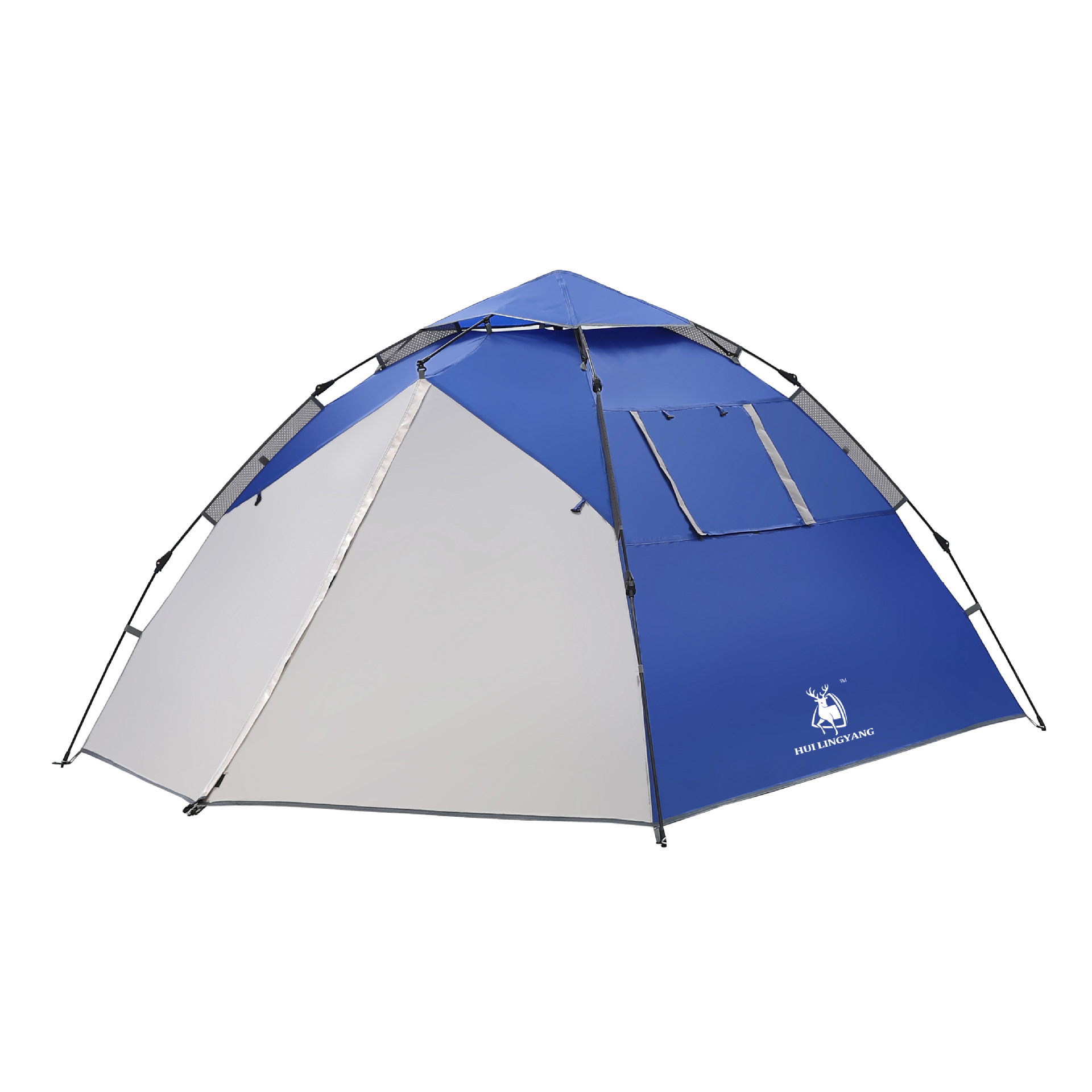 户外帐篷野炊休闲3/4人自动弹簧帐篷双层隔热三用帐篷