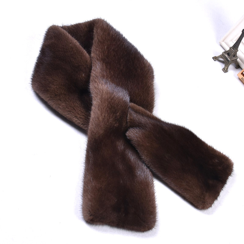 日系韩版水貂毛皮草围脖水貂母貂整皮整貂男女围巾保暖加厚纯色