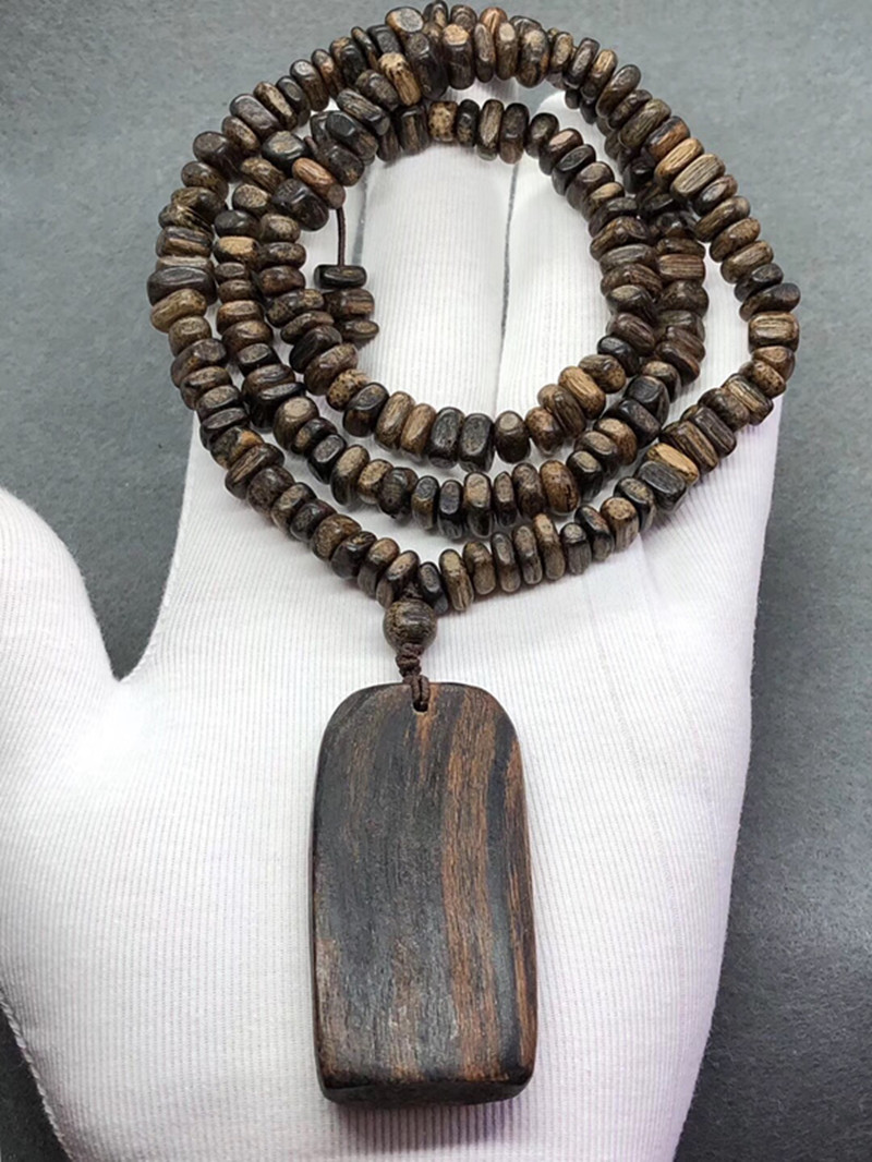 随形沉香吊坠项链黑油品相正区达拉干沉香随形毛衣链