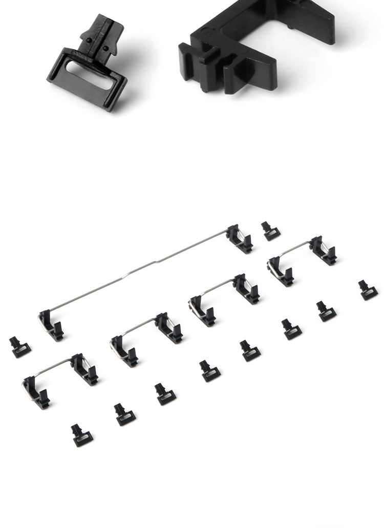 机械键盘大键帽 大键位 平衡杆 钢丝 龙船龙豆 十字卡扣 黑色白色