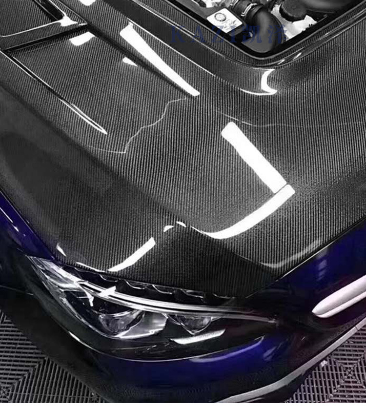 奔驰新e级w213w238改装碳纤维透明机盖e200 e300 coupe透明引擎盖