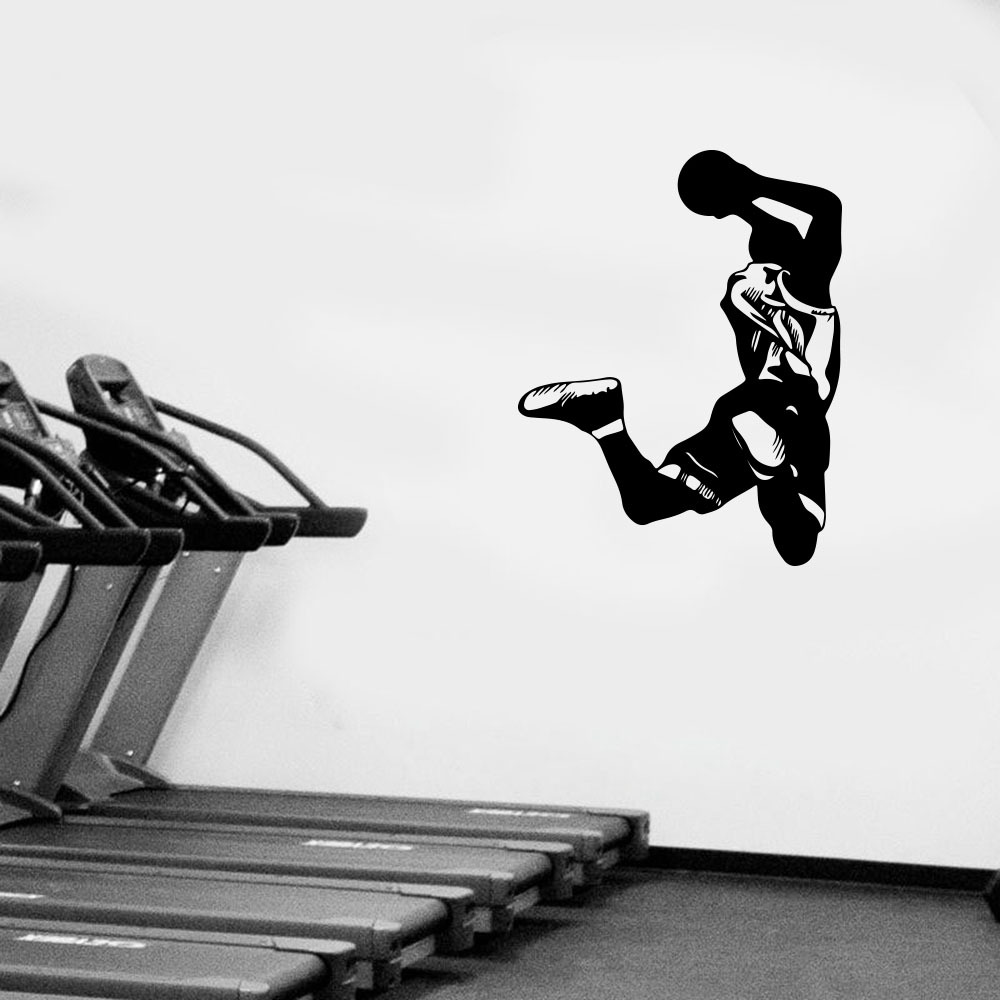 篮球一代精雕可移除墙贴健身房卧室沙发背景墙贴纸定制批发js079