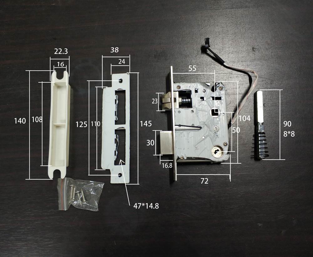 双舌电子锁体 双快型智能锁锁体 5550 5572 6072电子锁体