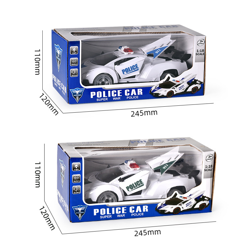 Simulation 1:32 Lyken Police Car Electric Universal Car Children's Metal Car Inertial Vehicle Warrior Police Car Model Toy Car