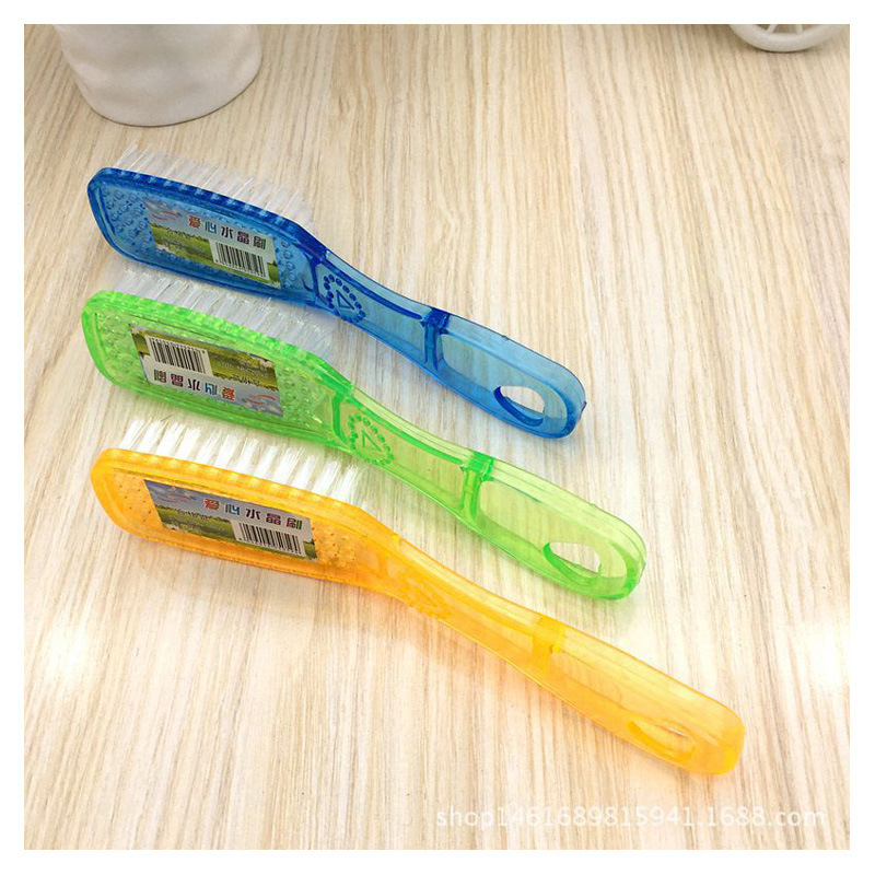 Factory Supply Plastic Crystal Shoe Washing Brush Cleaning Laundry Soft Fur Scrubbing Brush 2 Yuan Store Department Store Hot Sale