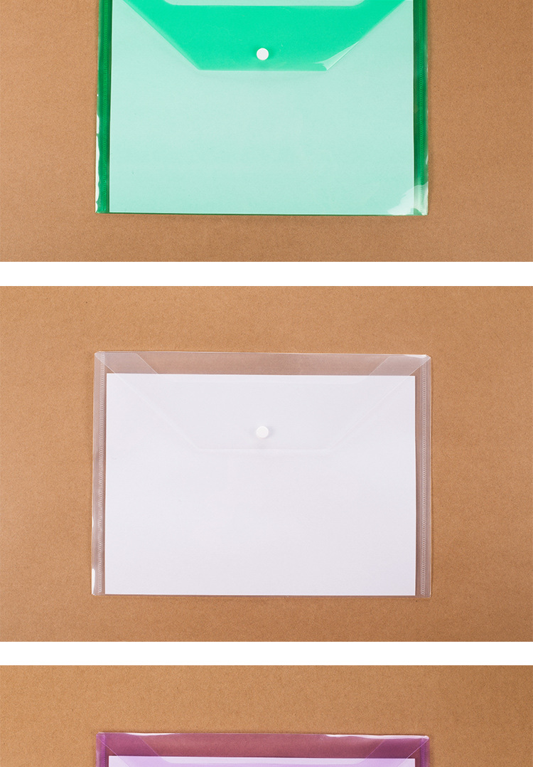 定做批发a4透明资料袋文件夹档案袋塑料按扣袋pp文件袋定制印logo