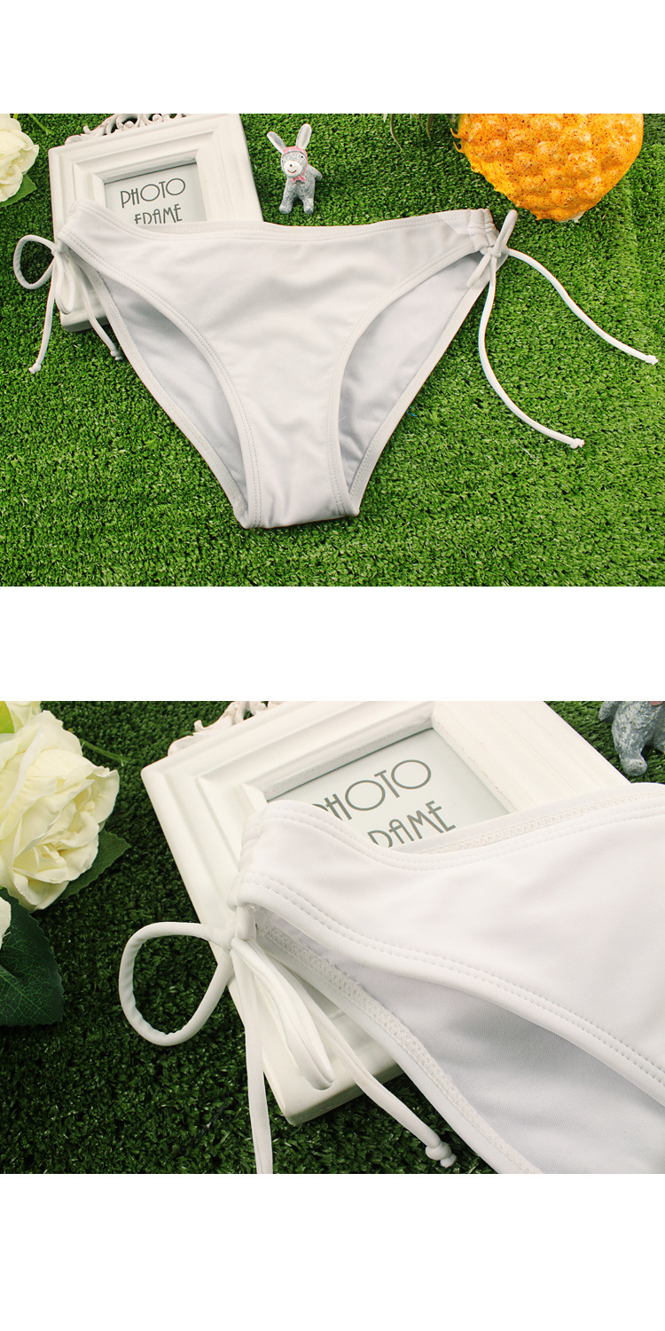 比基尼三角泳裤女单独系带可调节搭沙滩游泳性感黑色百搭打底下装