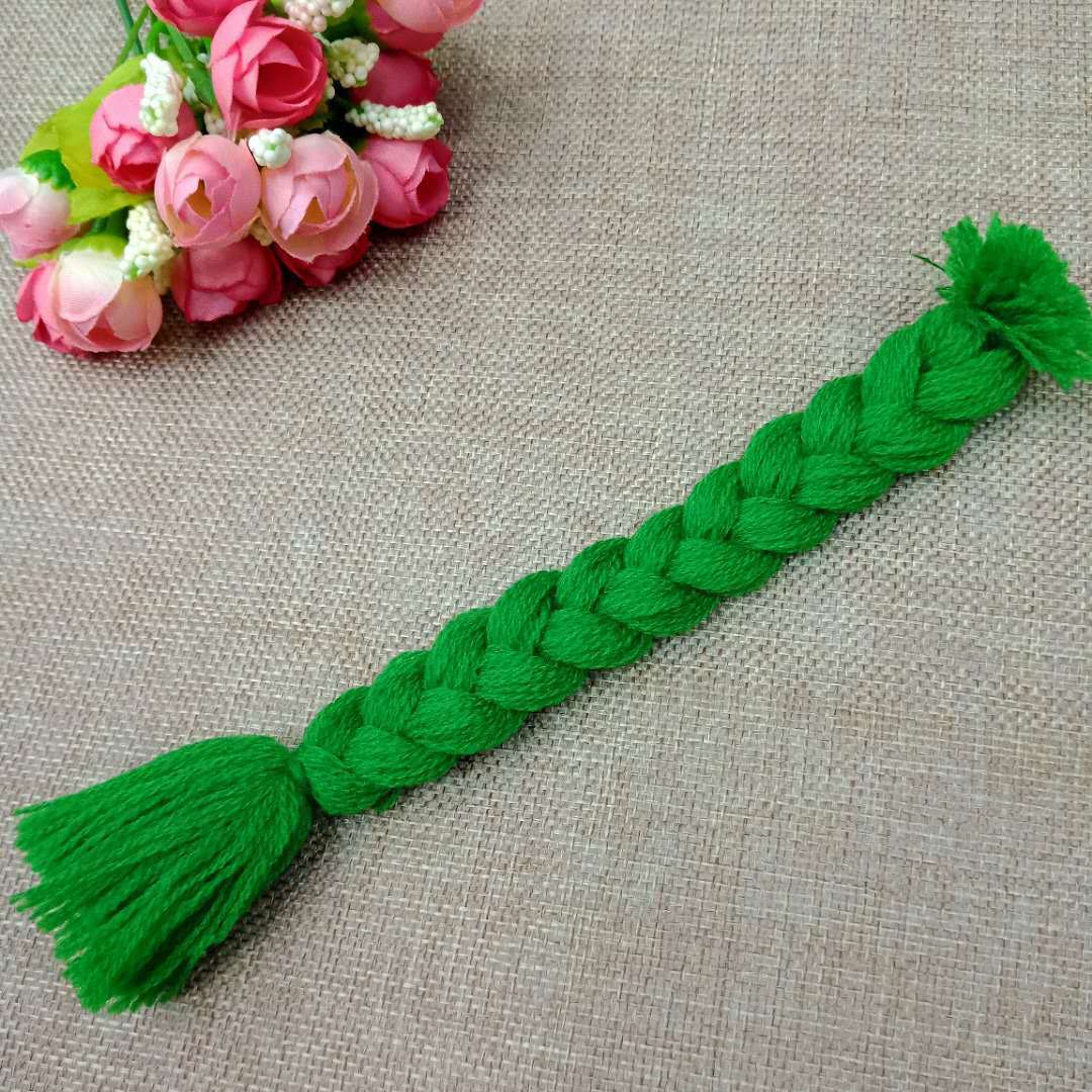 厂家直销开司米毛线三股辫子绳15cm-20cm布娃娃玩具假发鞭子