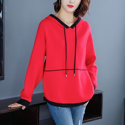 卫衣女装宽松慵懒风2019新款韩版秋冬款时尚潮流百搭洋气连帽上衣