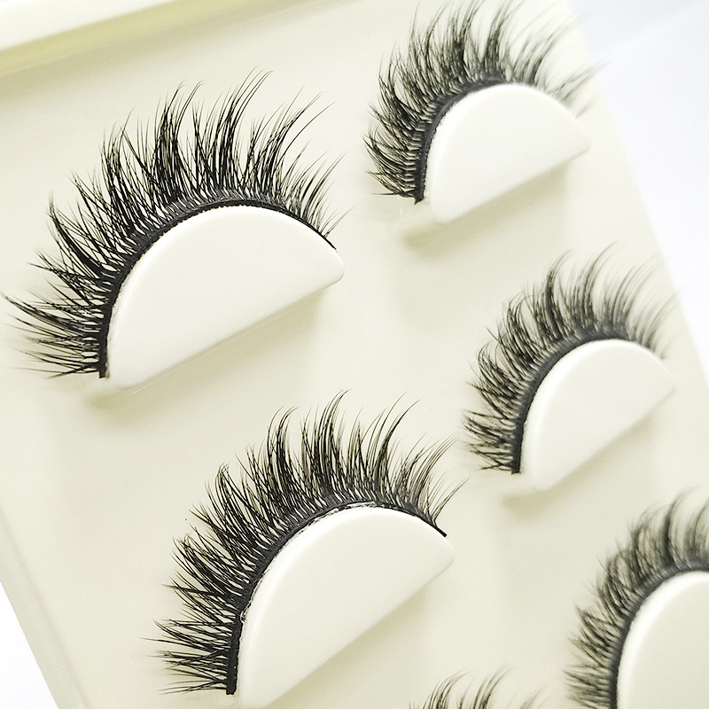 3D11 False Eyelashes 3D Chemical Fiber False Eyelashes Three Pairs Natural Thick Cross Eyelash Cross-Border Supply