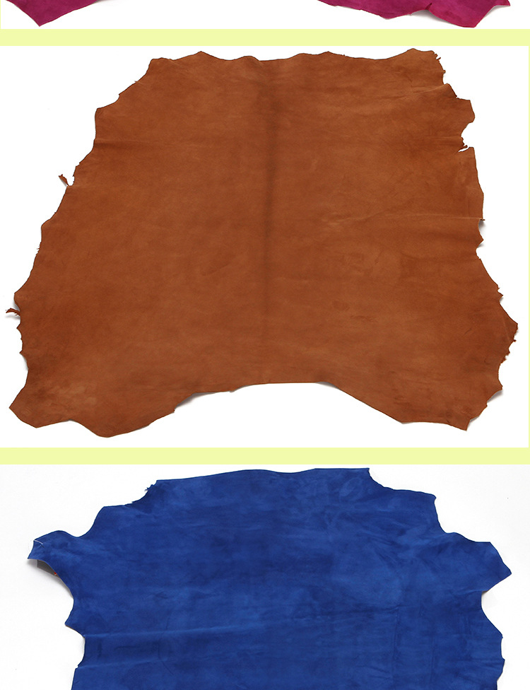 羊反绒羊皮绒面皮革真皮山羊皮翻毛皮面料羊京反毛皮皮料现货批发