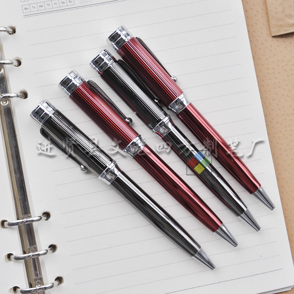 金属圆珠笔定制广告logo旋转商务类礼品笔枪灰色红色创意工厂直销