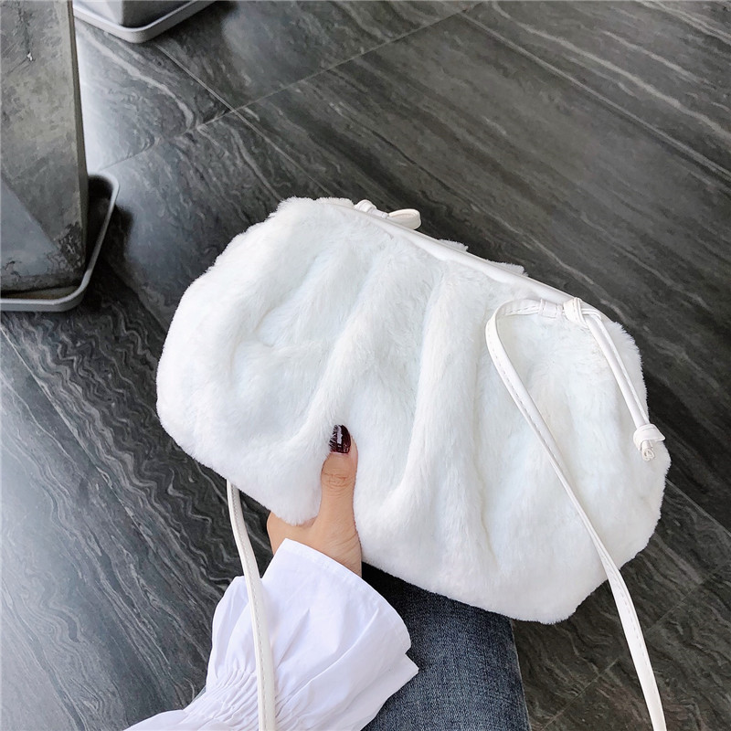 2019 Winter New Woolen Fur Bag Korean Fashion Trend Plush One-Shoulder Crossbody Leopard Print Winter Women Bag