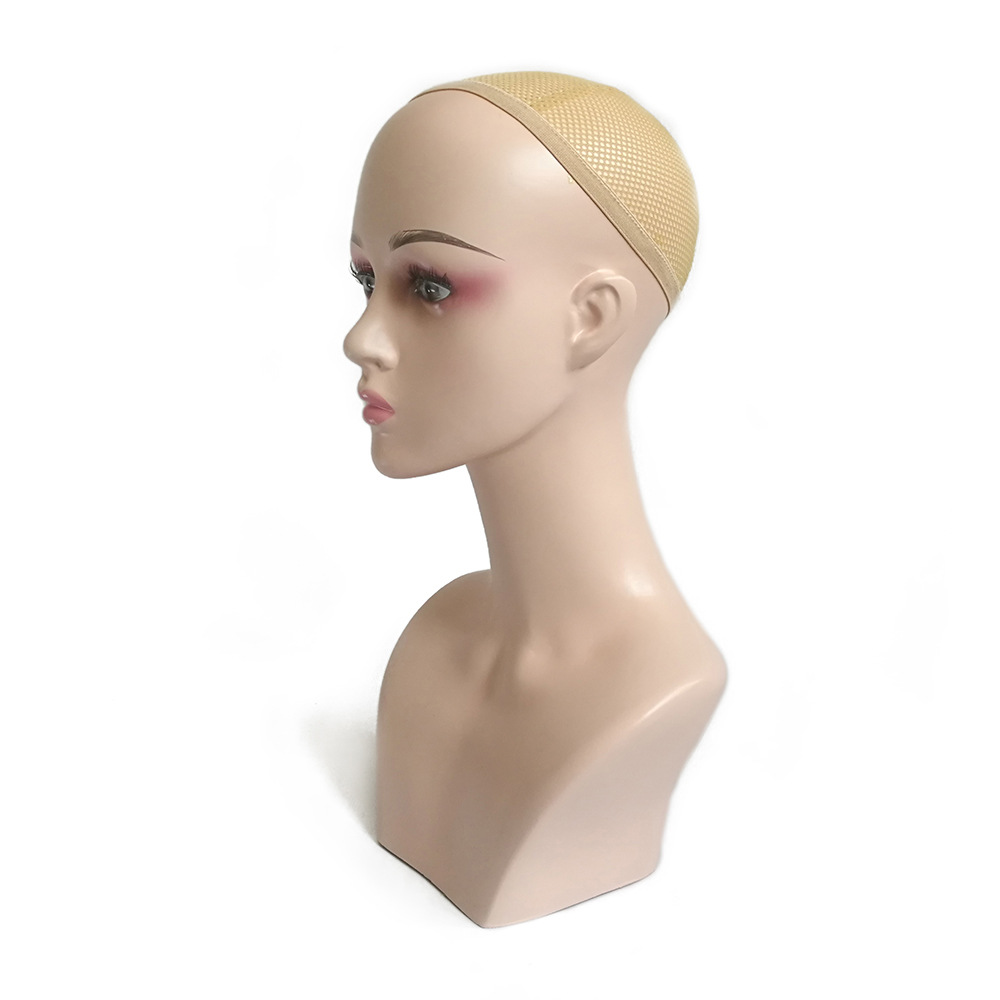 新品假发头模少女粉妆双肩模特头假人头女头模模台模帽子饰品支架