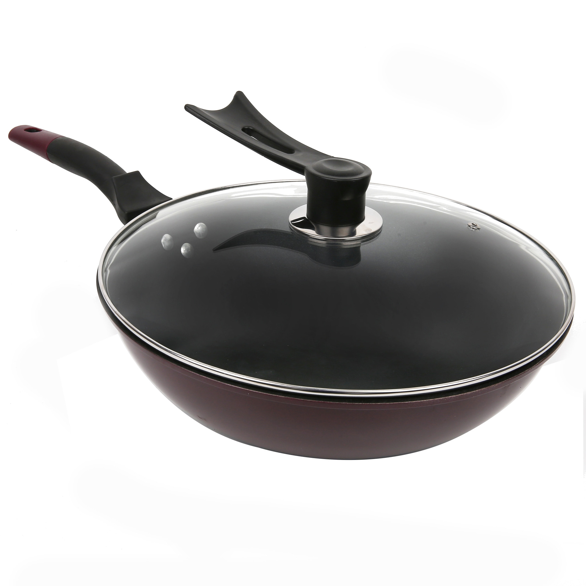 新款富硒无油烟钻技节能炒锅32cm不粘锅燃气灶电磁炉通用平底锅