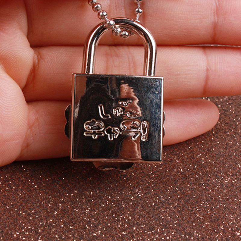 动漫周边项链 守护甜心同心项链吊坠情侣锁项链 同心锁可打开