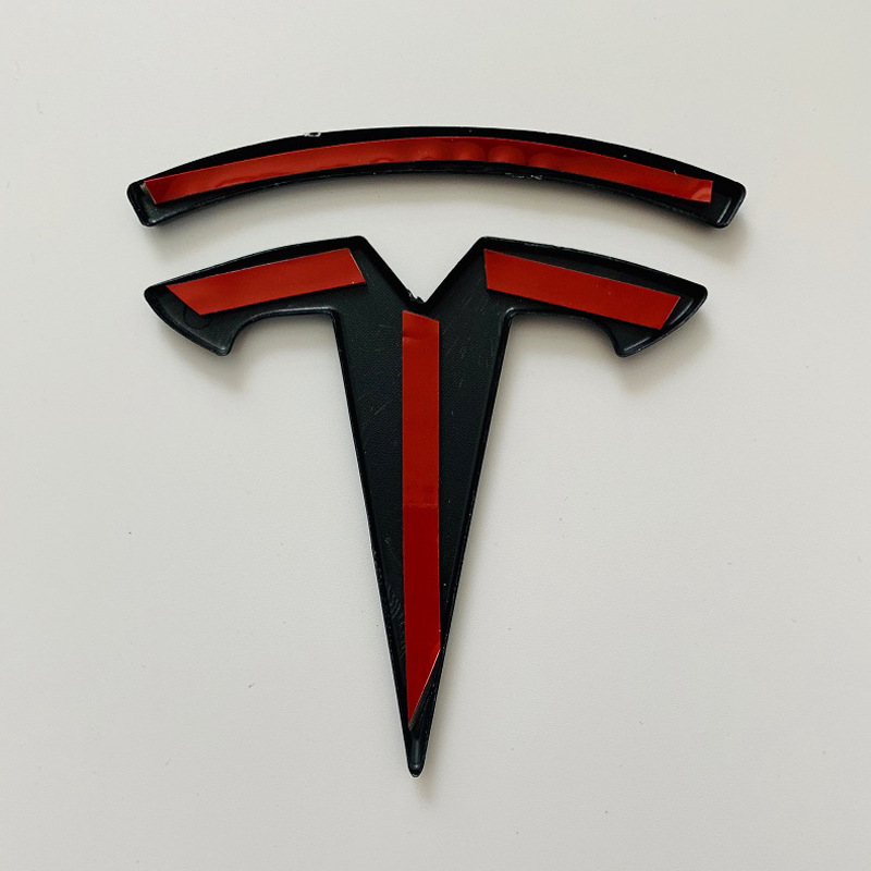 适用于tesla特斯拉model3车标碳纤纹前后标方向盘标 改装配件装饰
