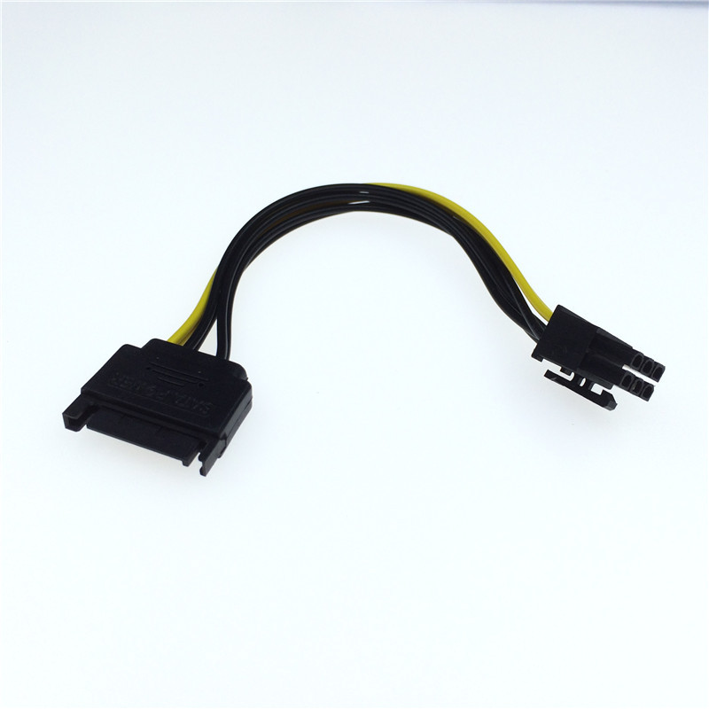 台式机电脑sata转6pin显卡电源转换线sata15pin公转6pin针转接线