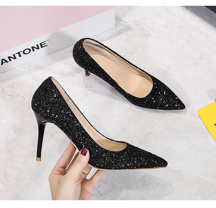 jc满天星高跟鞋女春季新款小码女鞋313232单鞋性感婚鞋一件代发