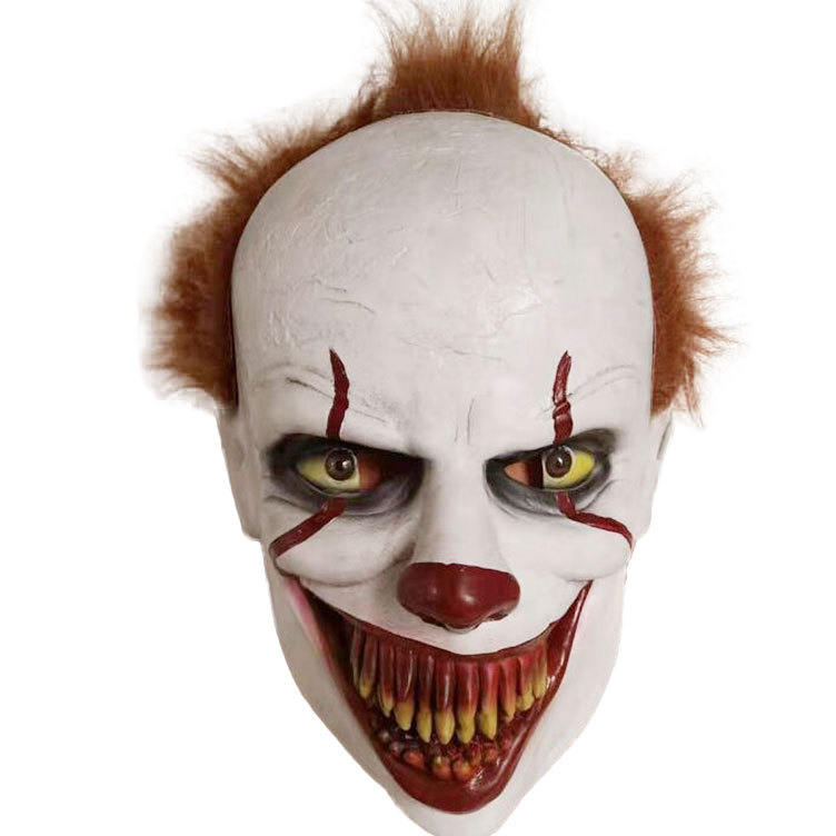 小丑回魂2面具万圣节乳胶尖牙回魂小丑头套派对化妆舞会面罩派对