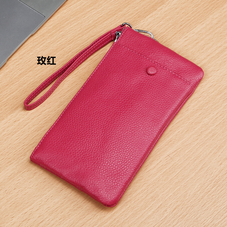 2019新款时尚手碗包真皮薄款多功能钱包男卡包头层牛皮手机包批发