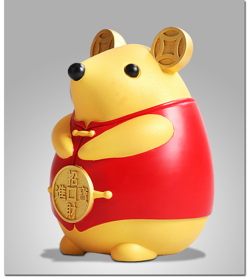 2019新款生肖鼠摆件储钱罐招财鼠年保险礼品公司采购可定制送客户