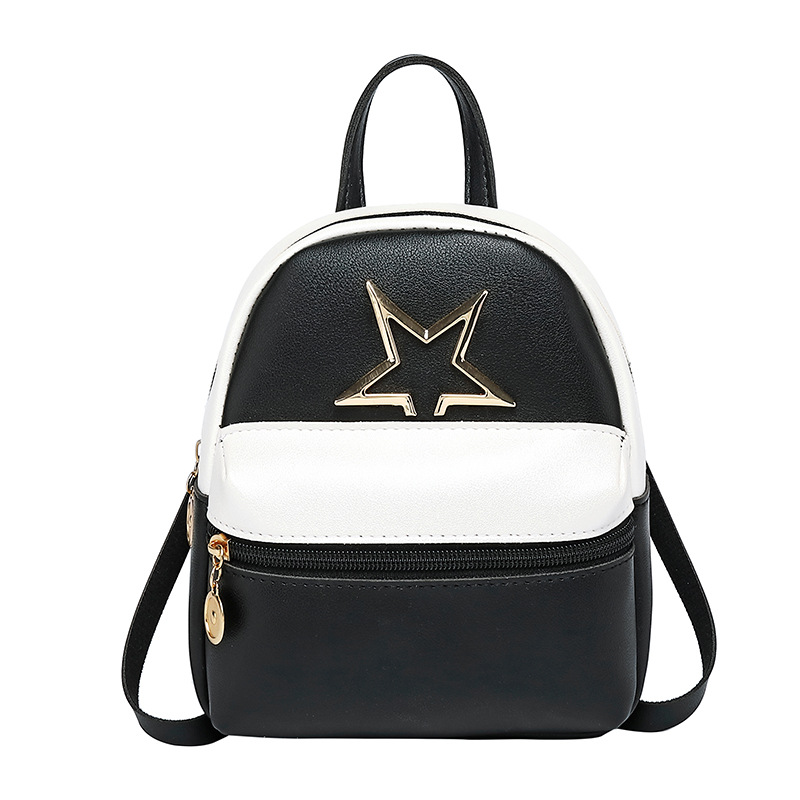 Five-Pointed Star Contrast Color Backpack Children's Mini Small Backpack Shoulder Crossbody Mobile Phone Change Packet Gift Wholesale Fashion