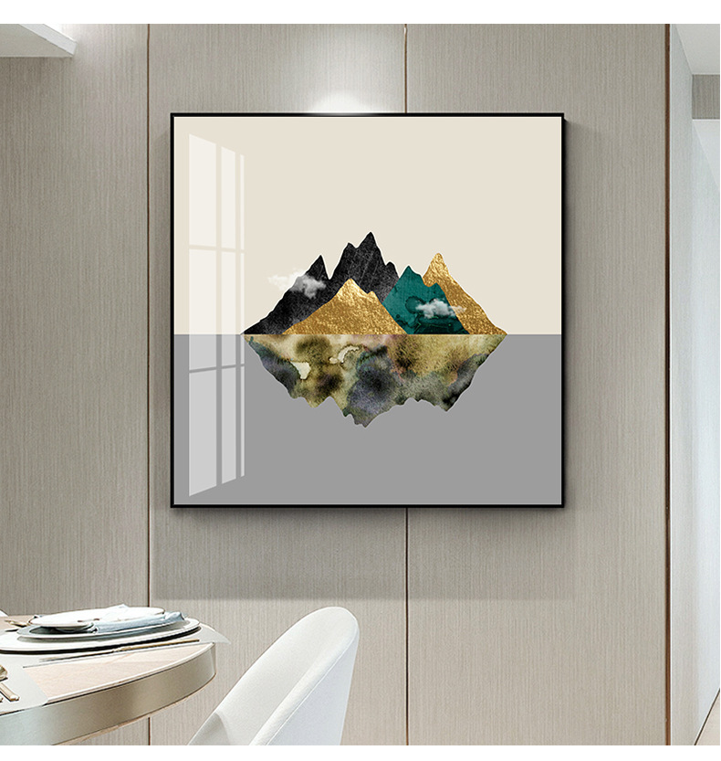 现代简约画正方形装饰画创意个性客厅沙发背景墙挂画玄关山水墙画