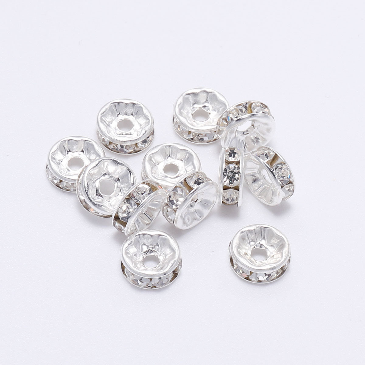 Diy Ornament Accessories 4-10mm Wheel Spacer Beaded Spacer Beads round Rhinestone Ring Diamond Spacer Sequin