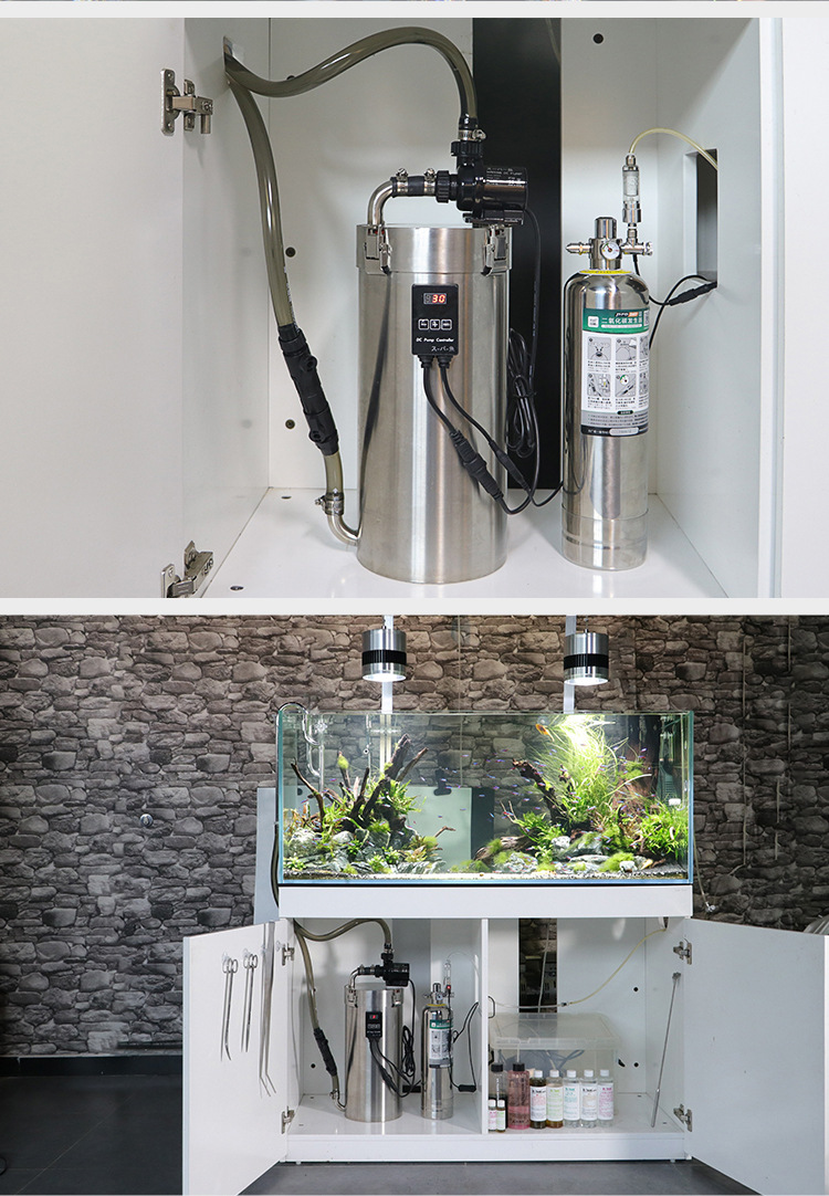 不锈钢自制diy外置水草鱼缸水族箱静音过滤筒桶器循环净水设备