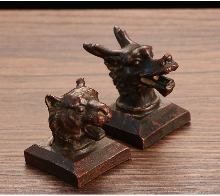 宏达铜器 批发仿古十二生肖兽头印章文玩地摊摆件