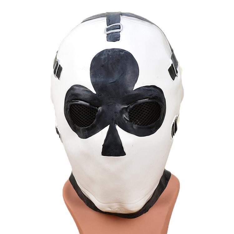 新堡垒之夜扑克脸面具派对黑红梅方扑克图标乳胶头套男女化妆舞会