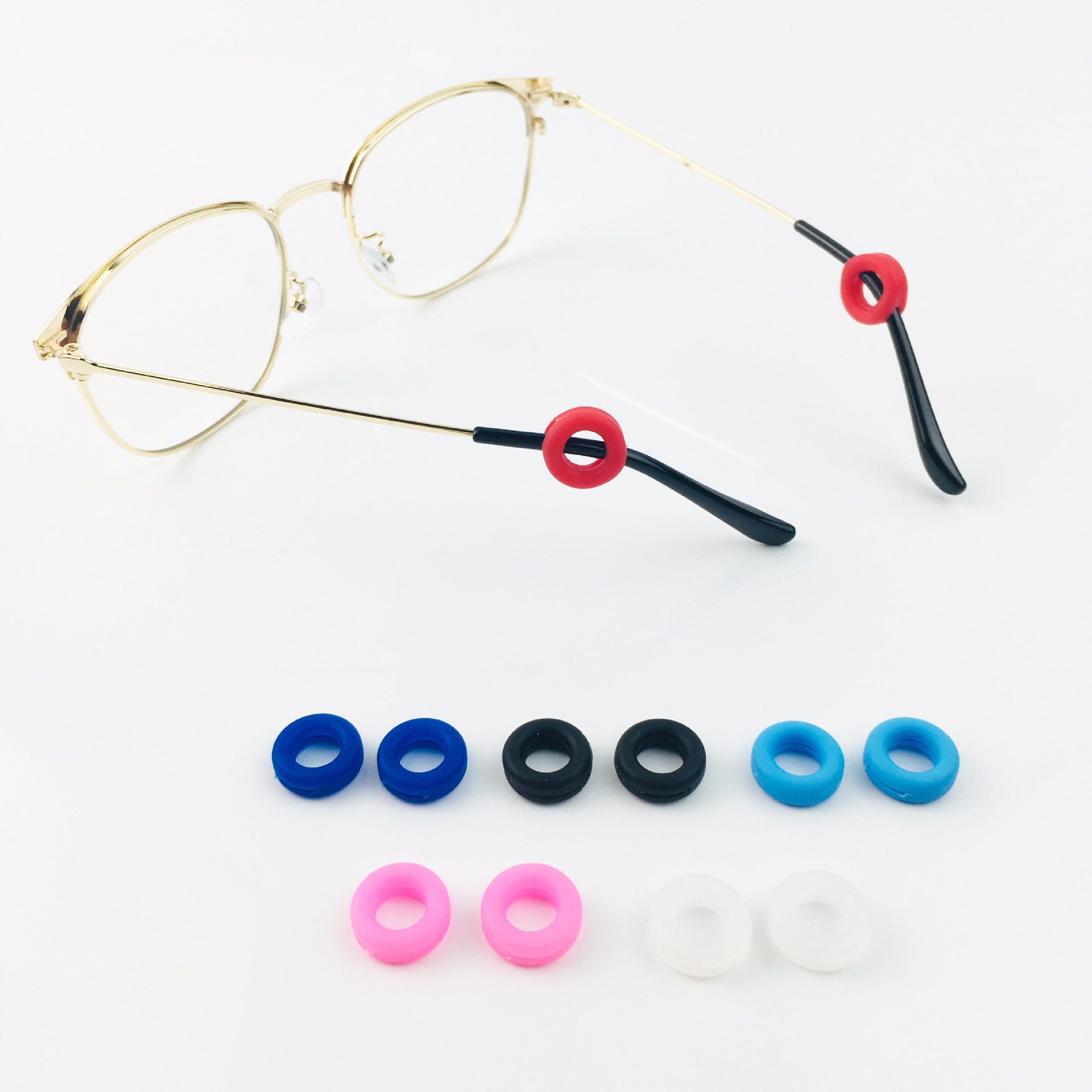 硅胶眼镜腿脚套眼睛框架防滑防掉固定耳勾夹耳后托配件挂钩防过敏